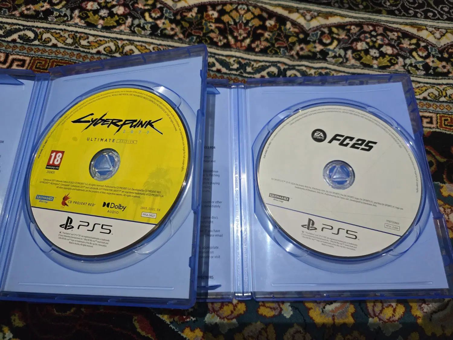 بازی fc 25 و cyberpunk برای ps5|کنسول، بازی ویدئویی و آنلاین|تهران, چوب تراش|دیوار