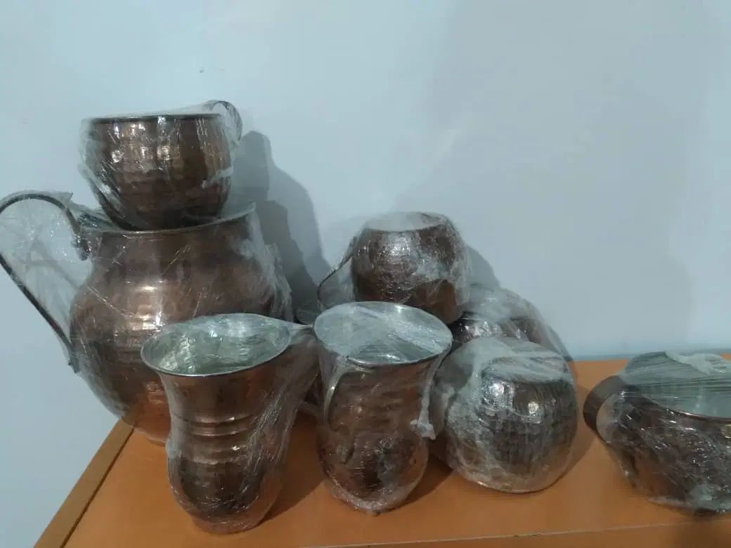 پارچ و فنجان ولیوان مسی شیرین‌خوری ثناترکیه|صنایع دستی و سایر لوازم تزئینی|اصفهان, بهارستان|دیوار