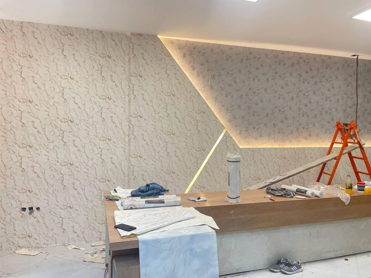 کاغذ دیواری پوستر کفپوش پارکت|خدمات پیشه و مهارت|مشهد, کلاهدوز|دیوار