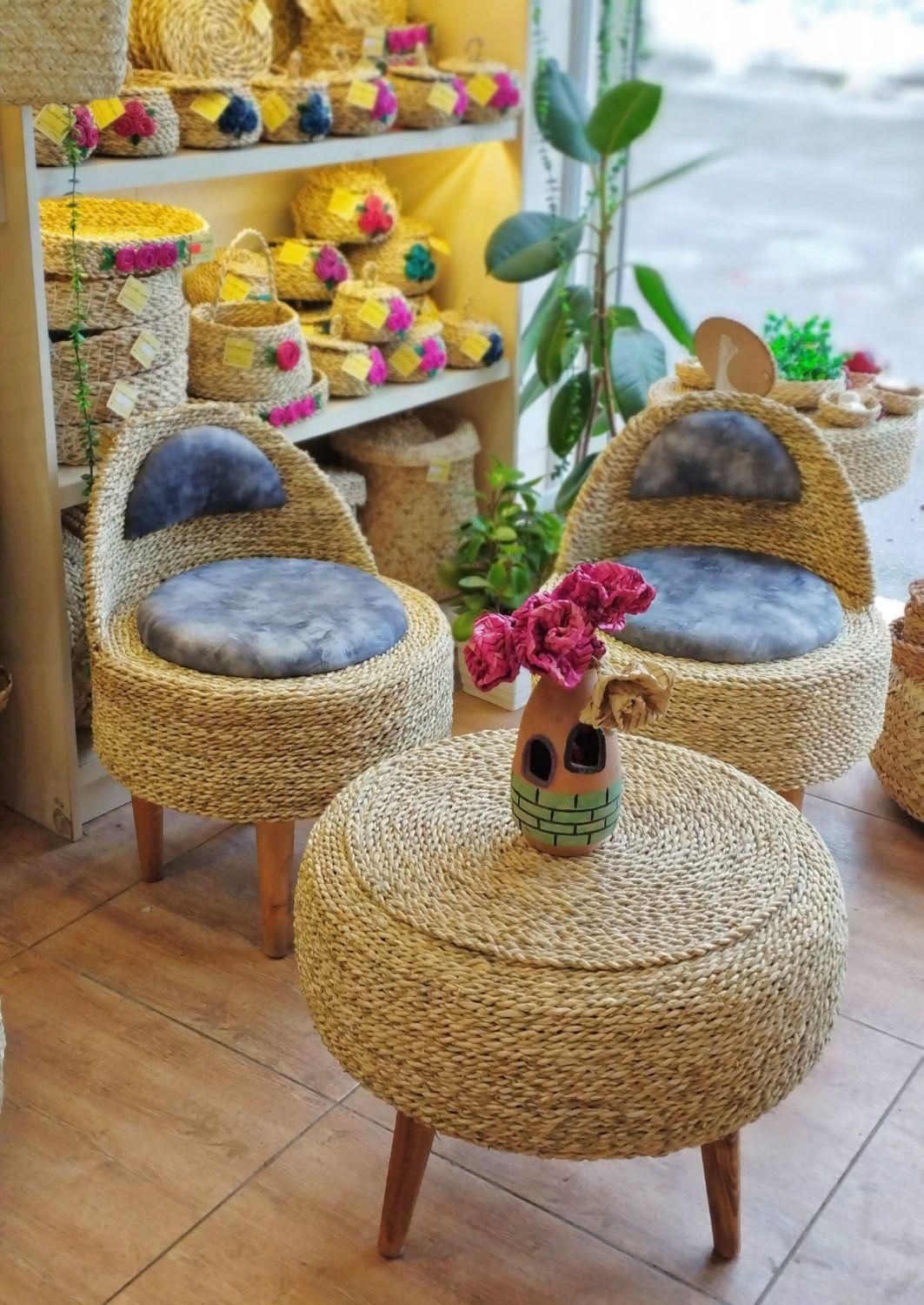 صندلی حصیری میز حصیری پاف حصیری|صندلی و نیمکت|رشت, منظریه|دیوار