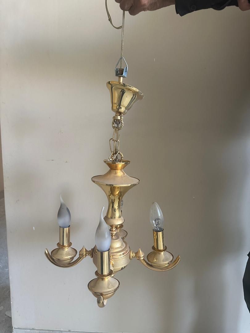 لوستر طلایی رنگ ثابت|لوستر و چراغ آویز|شیراز, پودنک|دیوار