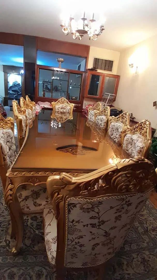 مبلمان و میز ناهار استیل سلطنتی دو رو منبت|مبلمان خانگی و میز عسلی|اصفهان, باغ نگاره|دیوار