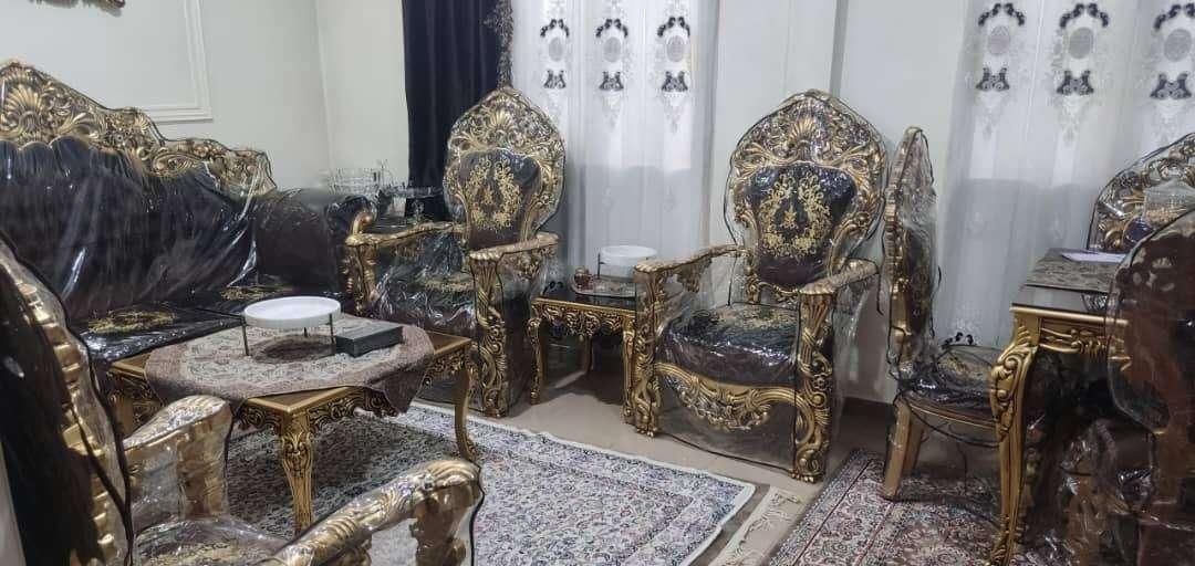 مبل ومیز سلطنتی پنجه شیری چوب راش گرجی ورق طلا|مبلمان خانگی و میز عسلی|تهران, افسریه جنوبی|دیوار