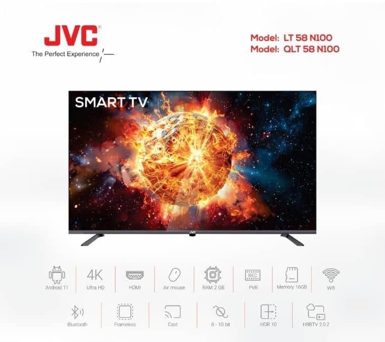 تلویزیون 58 اینچ جی وی سی QLED 58N100 JVC|تلویزیون و پروژکتور|قرچک, |دیوار