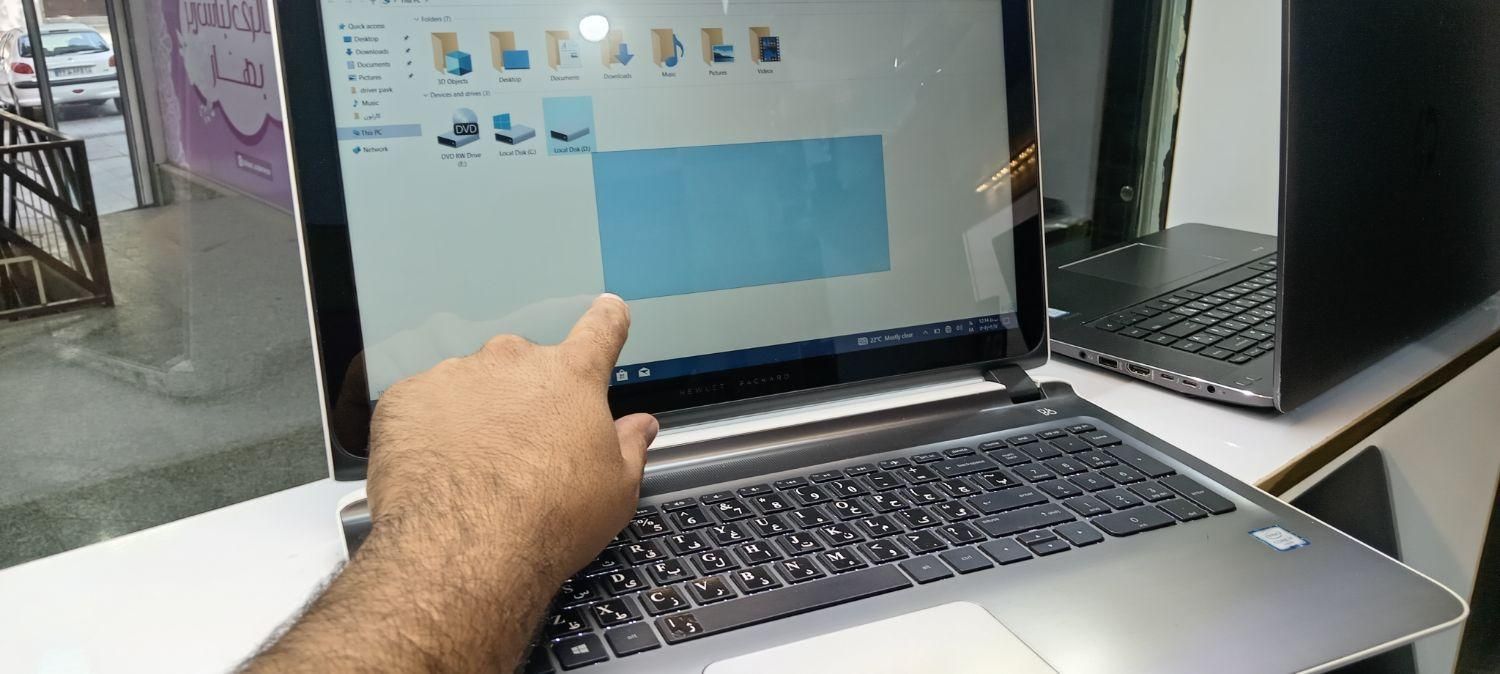 لپتاپ سفید لمسی HP|رایانه همراه|همدان, |دیوار