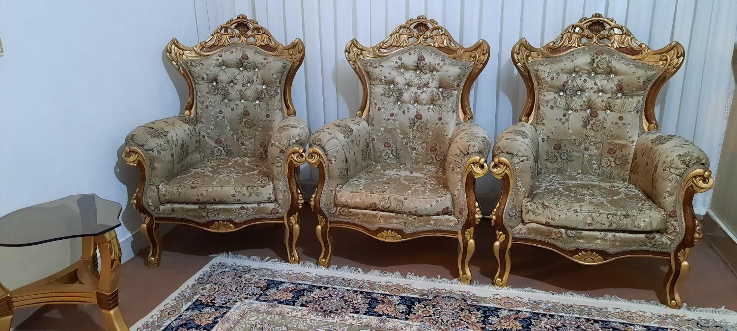 مبل سلطنتی 9نفره|مبلمان خانگی و میز عسلی|شاهرود (اردبیل), |دیوار