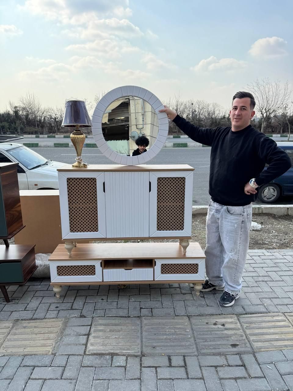 جاکفشی/ کنسول آینه /میزتی وی مدل حصیری|بوفه، ویترین، کنسول|تهران, بهداشت|دیوار