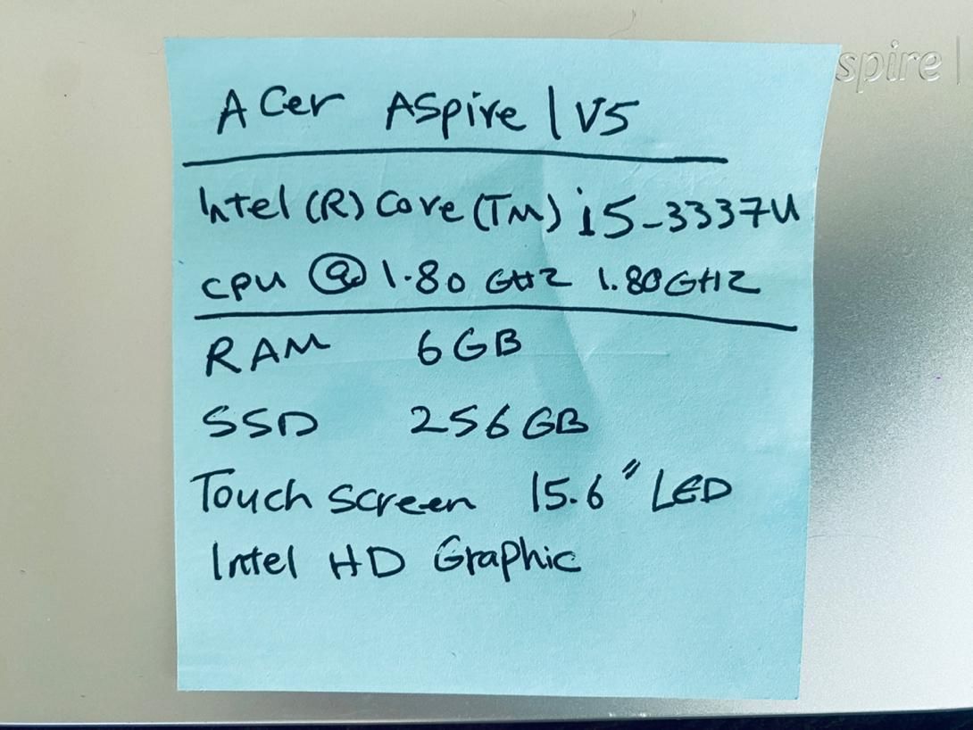 لپ تاپ acer v5 رم ۶ هارد ssd تاچ اسکرین corei5|رایانه همراه|اردبیل, |دیوار