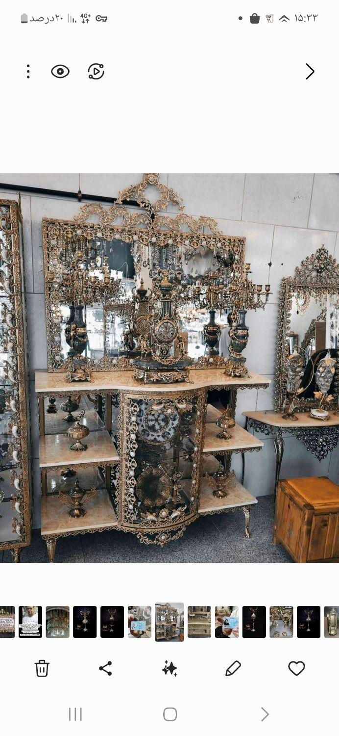 آیینه و کنسول برنز و طرح برنز|آینه|یزد, |دیوار