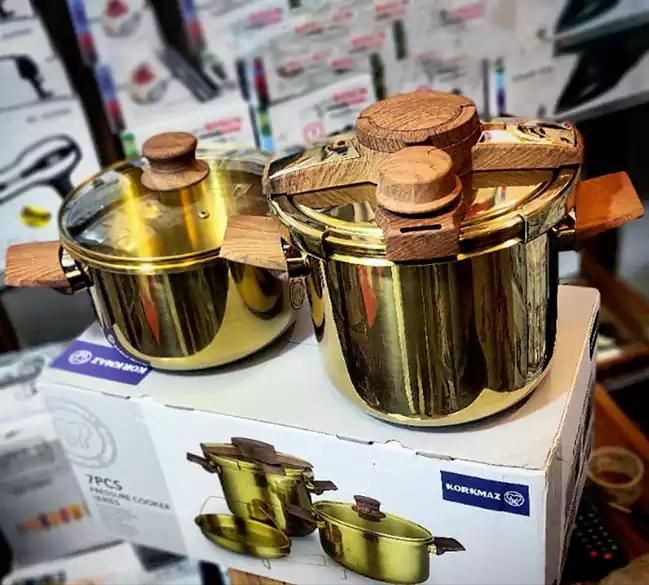 زودپز کرکماز دو قلو استیل طلایی 5/7 لیتر|ظروف پخت‌وپز|فردیس, منظریه|دیوار