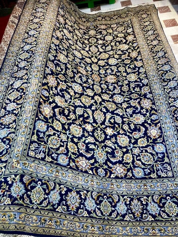فرش دستباف ۶ متری کاشان سرمه ای افشان دستبافت|فرش|تهران, مولوی|دیوار