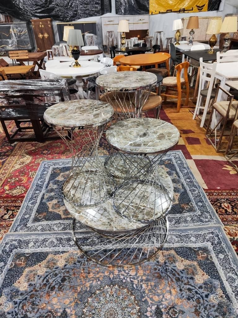 ست گرد میز و عسلی با صفحه طرح سنگ و شیشه ای|مبلمان خانگی و میز عسلی|شیراز, وزیرآباد|دیوار