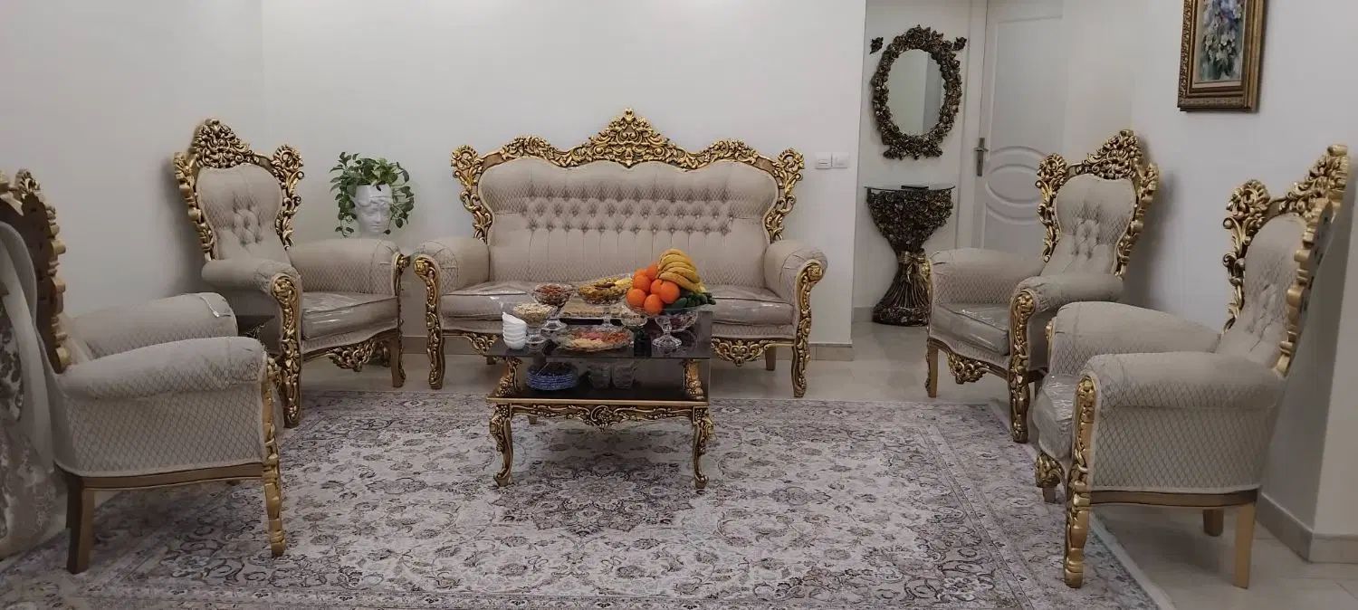 مبل استیل چوبی ۷نفره|مبلمان خانگی و میز عسلی|تهران, چهارصد دستگاه|دیوار