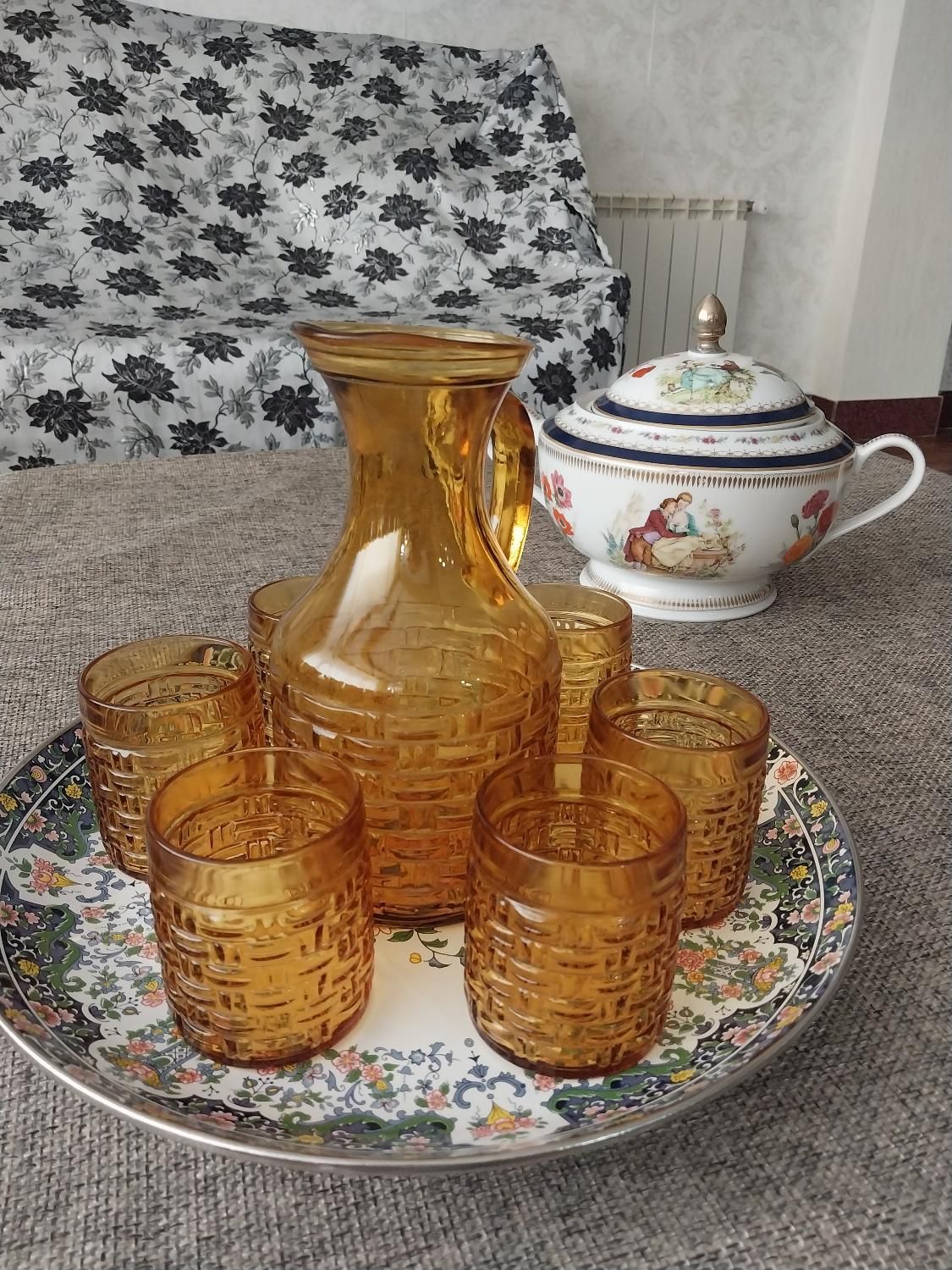 پارچ ولیوان ایتالیایی قدیمی|ظروف سرو و پذیرایی|چهاردانگه (تهران), |دیوار