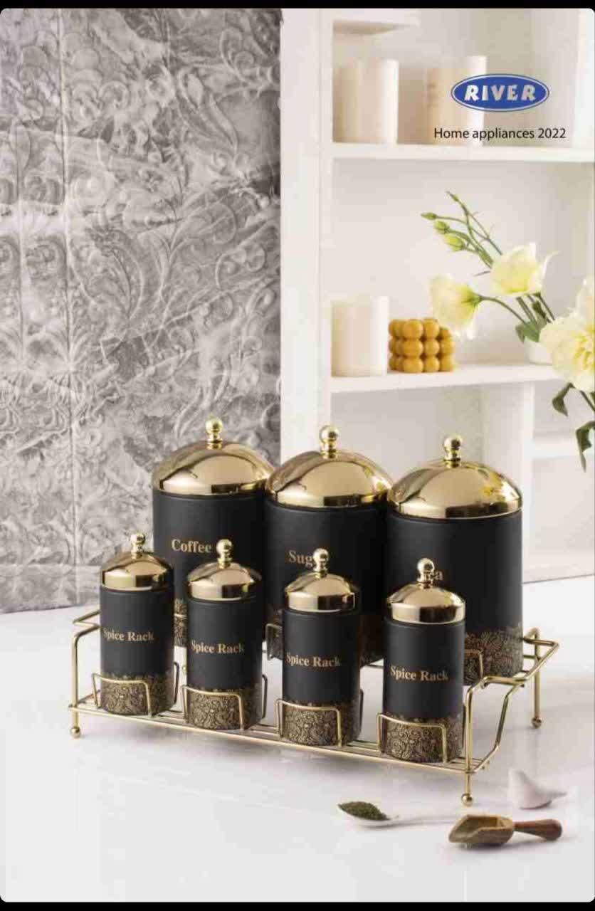 پاسماوری اورانوس جا حبوبات درب دار فلزی چینی طلایی|ظروف نگهدارنده، پلاستیکی، یک‌بارمصرف|یزد, |دیوار