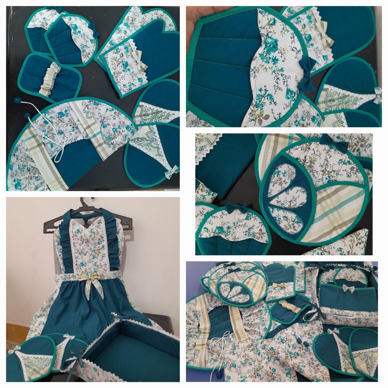 سرویس آشپزخانه دمکنی پیشبند و...|سفره، حوله، دستمال آشپزخانه|نیشابور, هفده شهریور|دیوار