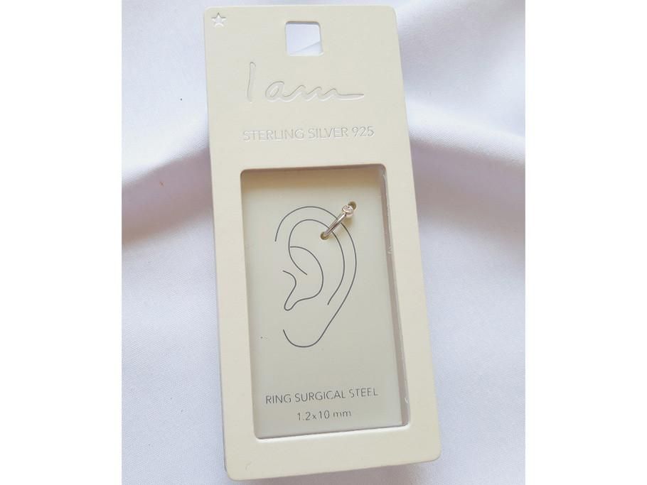 پرسینگ گوش نقره با حلقه استیل نقره ای|بدلیجات|بندرعباس, |دیوار