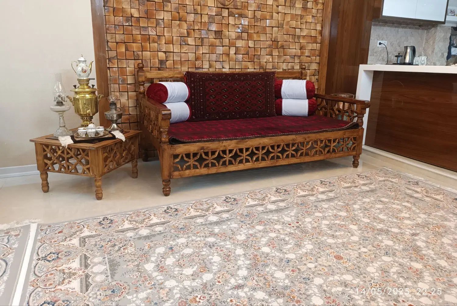 تخت سنتی مبل گره چینی نیمکت چوبی باغ منزل حیاط|مبلمان خانگی و میز عسلی|سبزوار, امیریه|دیوار