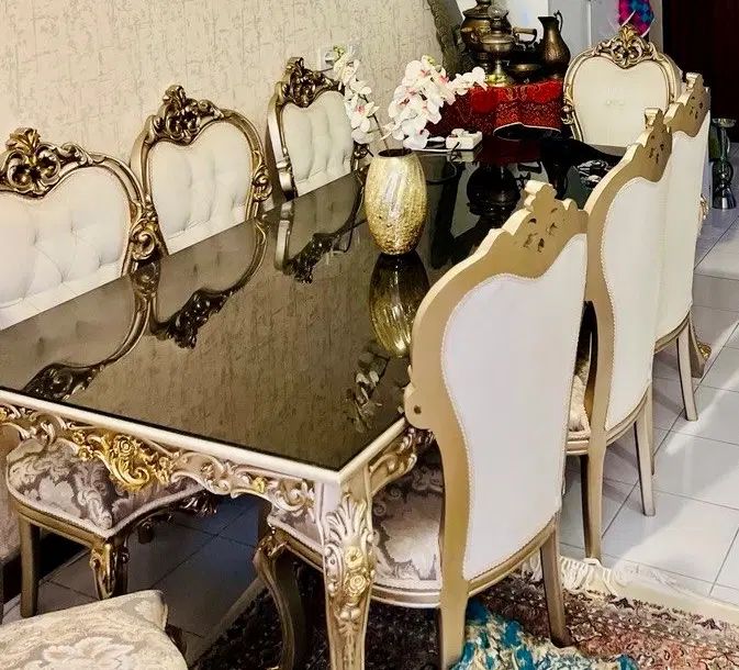 سرویس مبلمان چوبی به همراه میزناهارخوری|مبلمان خانگی و میز عسلی|گرگان, |دیوار