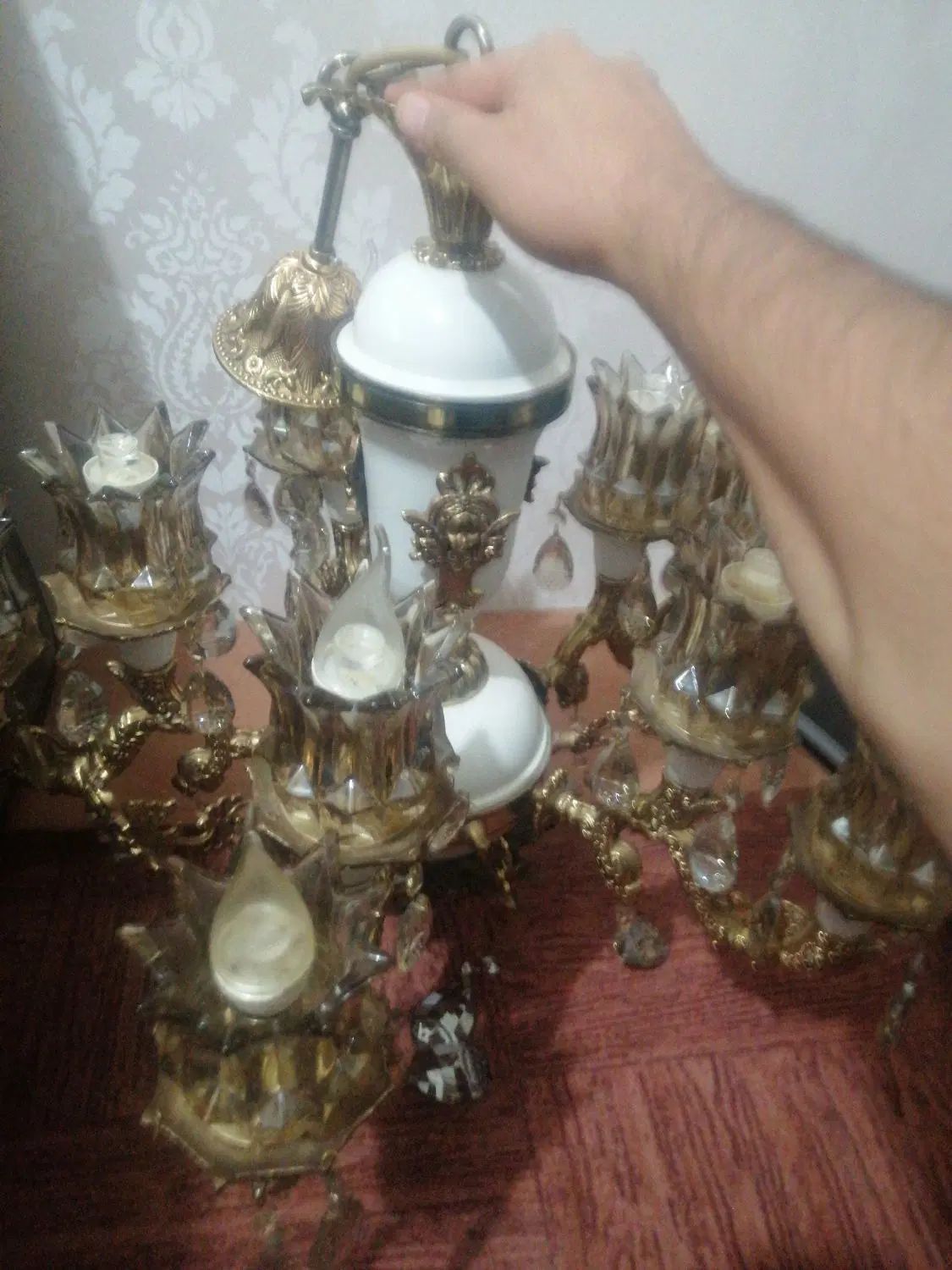 لوستر 5 شاخه برنجی|لوستر و چراغ آویز|تهران, مسعودیه|دیوار