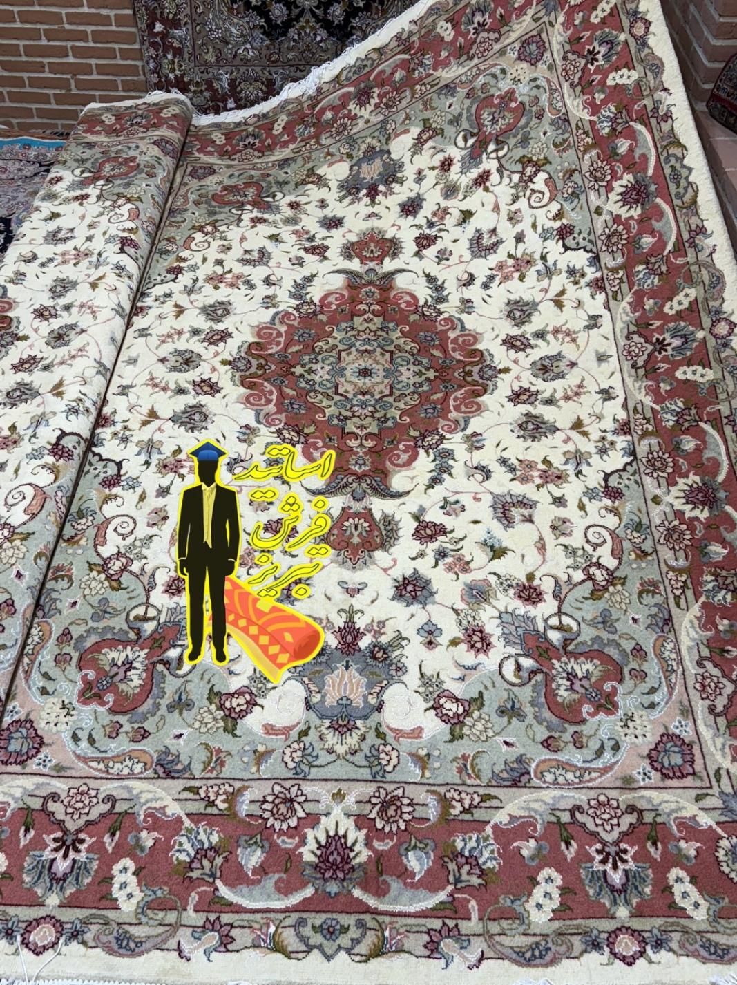 فرش جفت۶متر کریمی۳۰رج اصل آذرشهر (اقساطب دون بهره)|فرش|تبریز, |دیوار