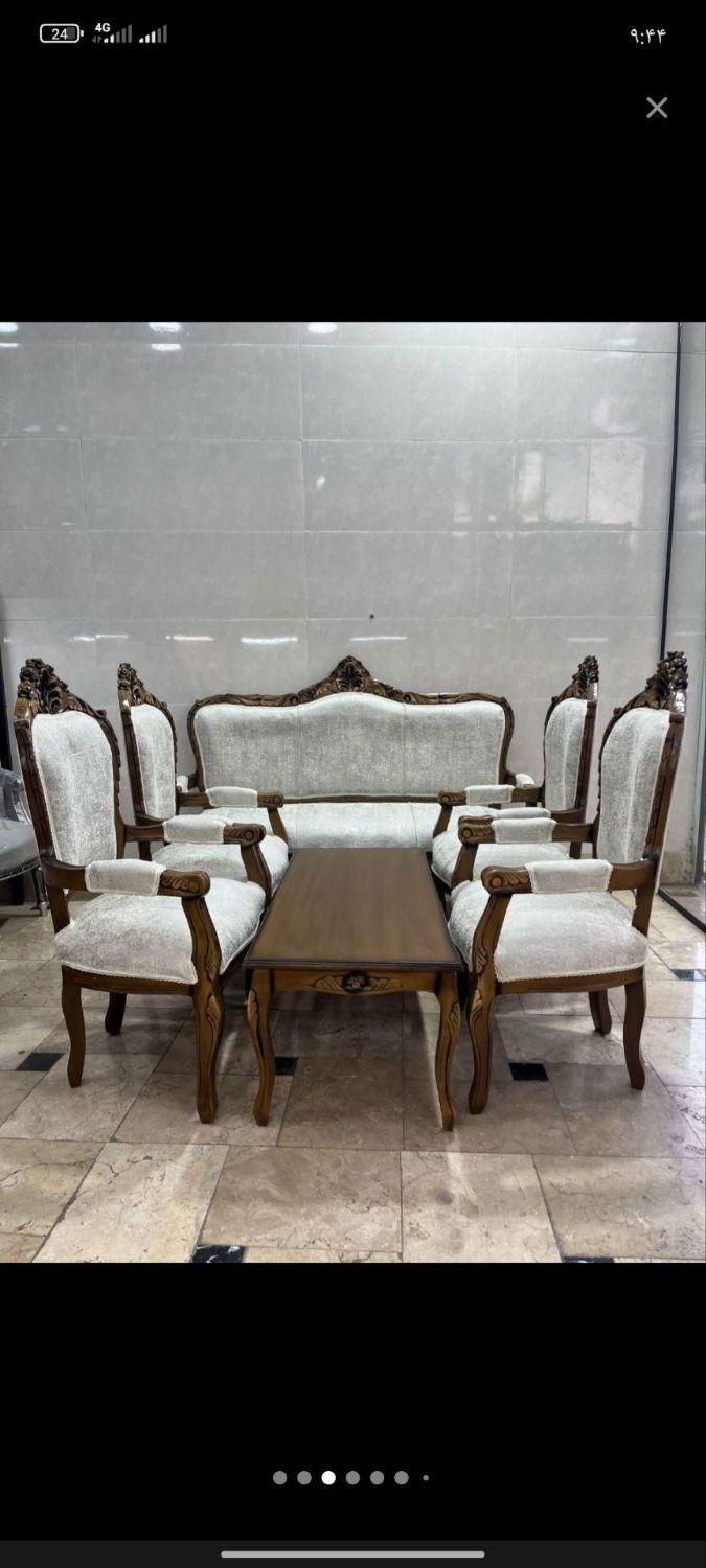 مبل سلطنتی نه نفره طرح آلمانی چوب راش|مبلمان خانگی و میز عسلی|ساوه, |دیوار