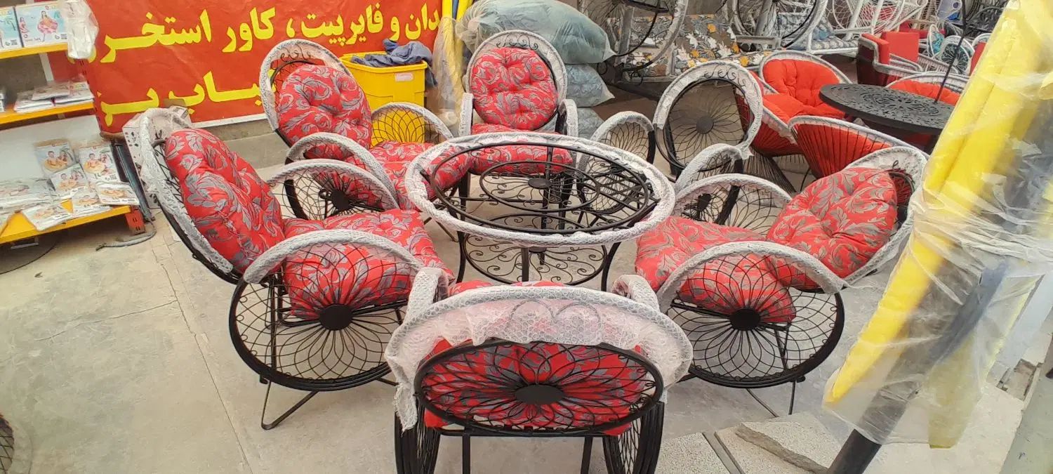 مبلمان باغی مبلمان ویلایی مدل قرمز طوسی جدید پلاس|صندلی و نیمکت|کرج, کمال‌شهر|دیوار