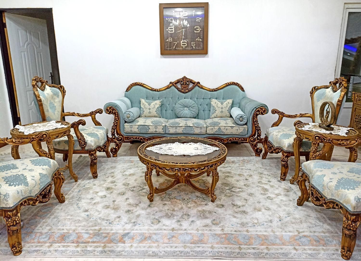 مبلمان ۹نفره‌ ناهارخوری۸نفره آیینه کنسول وبوفه|مبلمان خانگی و میز عسلی|شهریار, رضی آباد بالا|دیوار