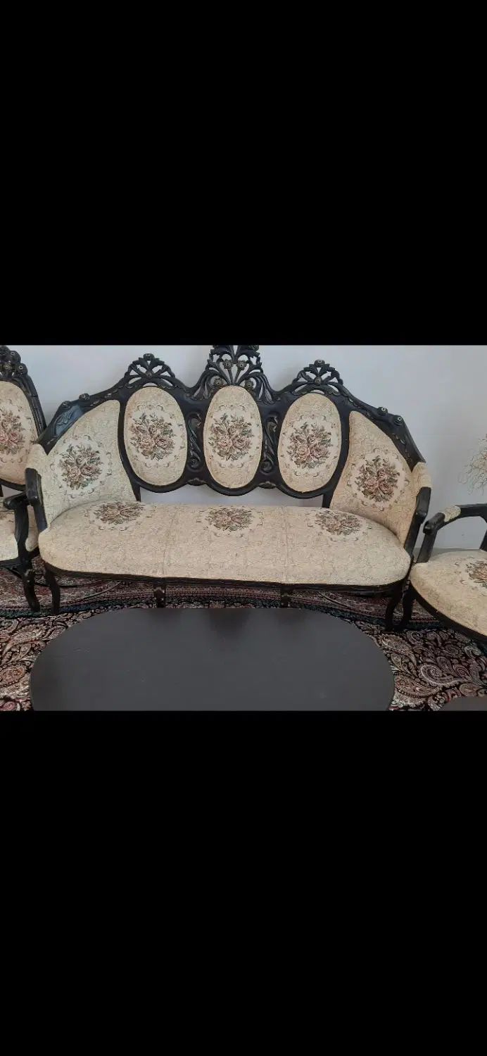 مبل سلطنتی ۹نفره  با میز نهارخوری ۸  با بوفه|مبلمان خانگی و میز عسلی|کرمانشاه, |دیوار