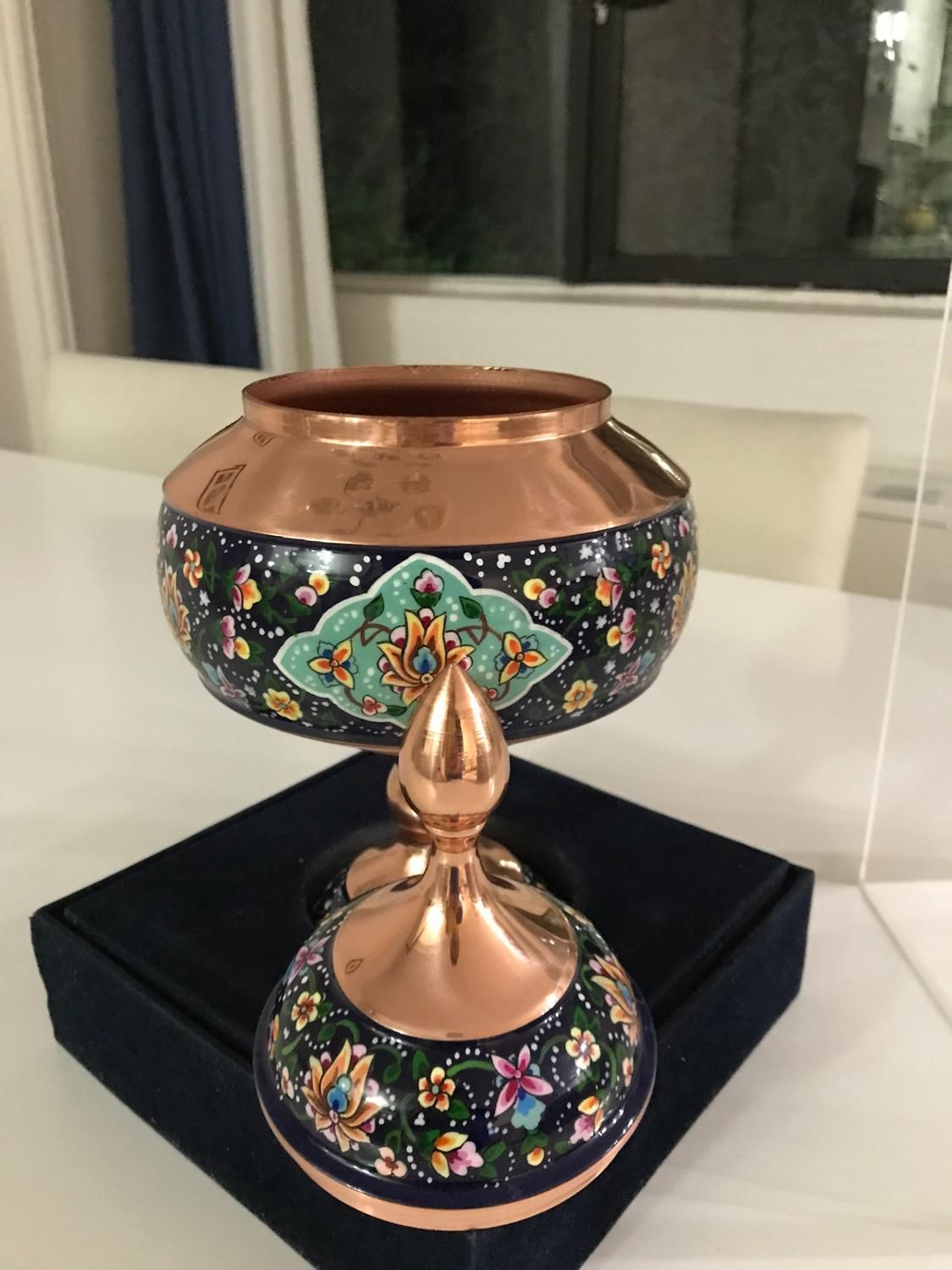 شکلات خوری مس و پرداز مینا سایز بزرگ ۳۰ سانت|صنایع دستی و سایر لوازم تزئینی|تهران, اکباتان|دیوار