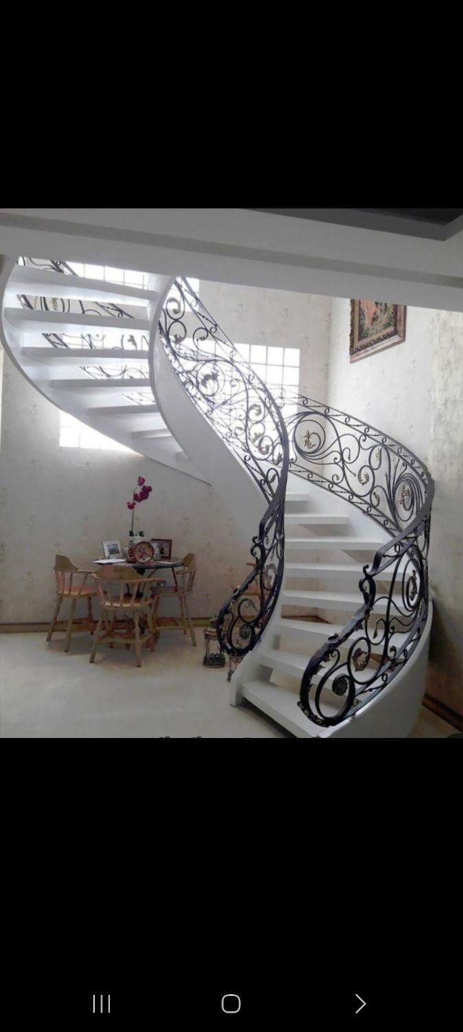 نرده  پله های دوبلکس  خم گرد و دکوراتیو|خدمات پیشه و مهارت|کرمانشاه, |دیوار