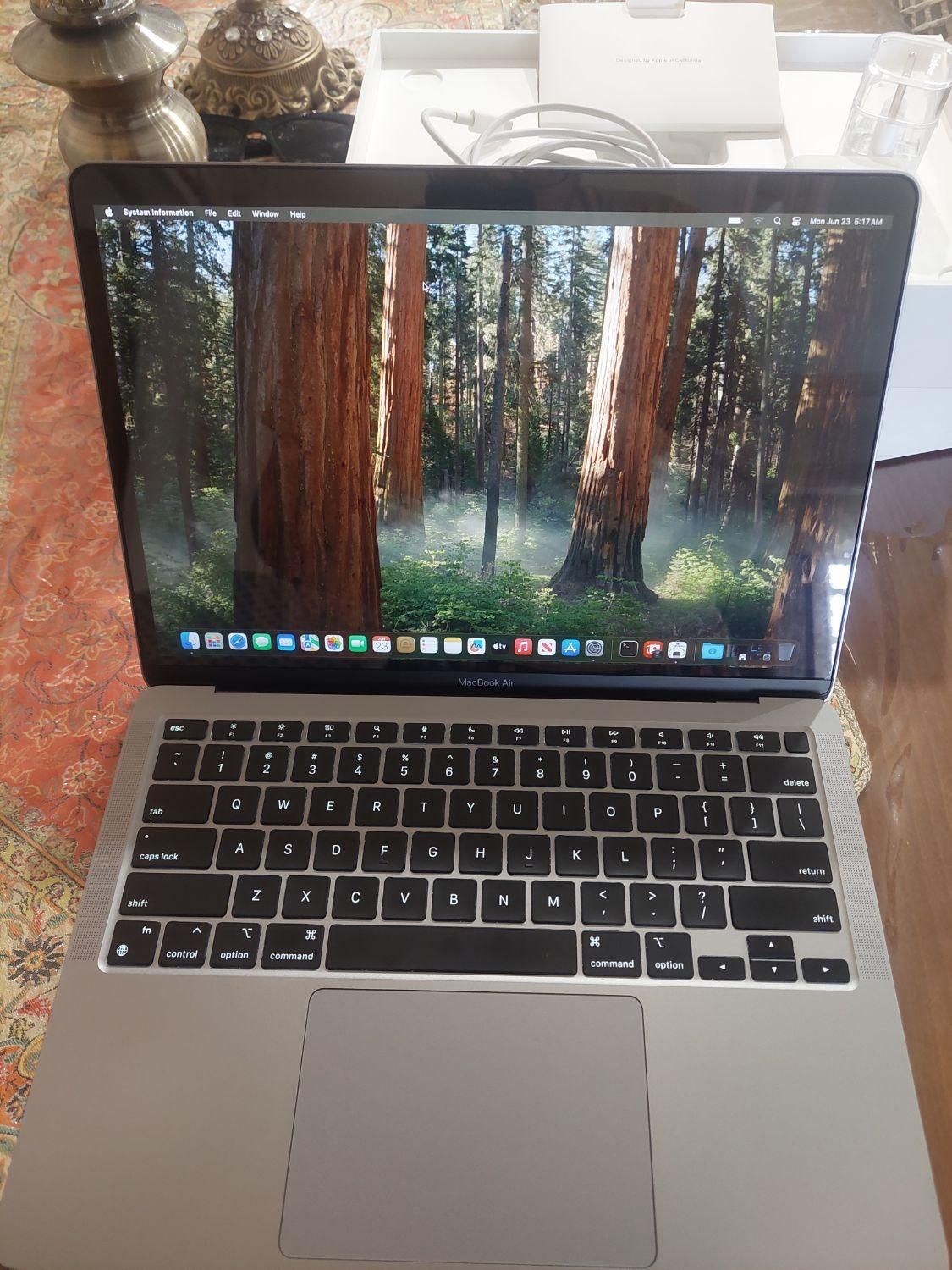 لپ تاپ نقره ای MACBOOK AIR M1 LLA در حد نو|رایانه همراه|قزوین, |دیوار