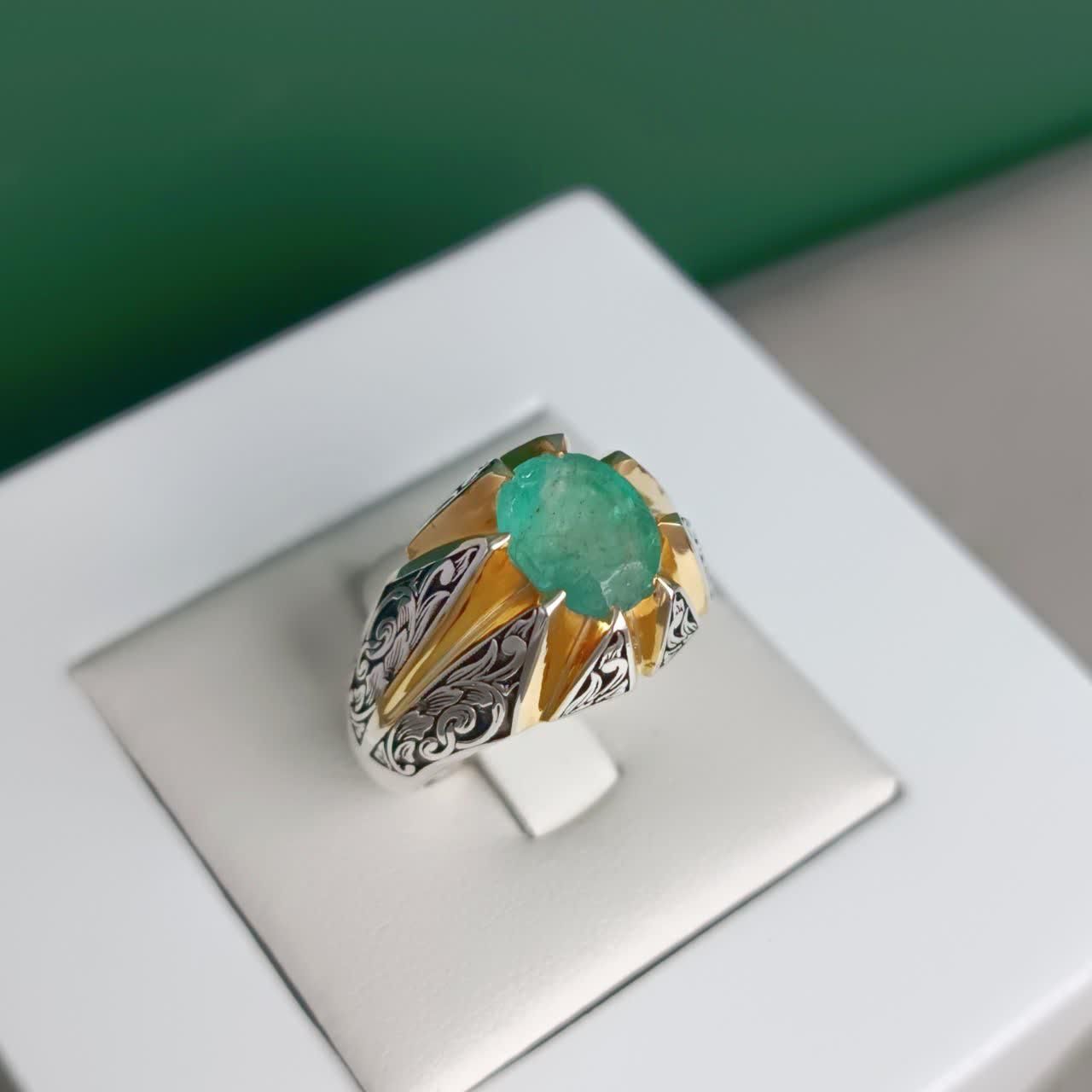 انگشتر زمرد زامبیا طبیعی|جواهرات|قم, سالاریه|دیوار