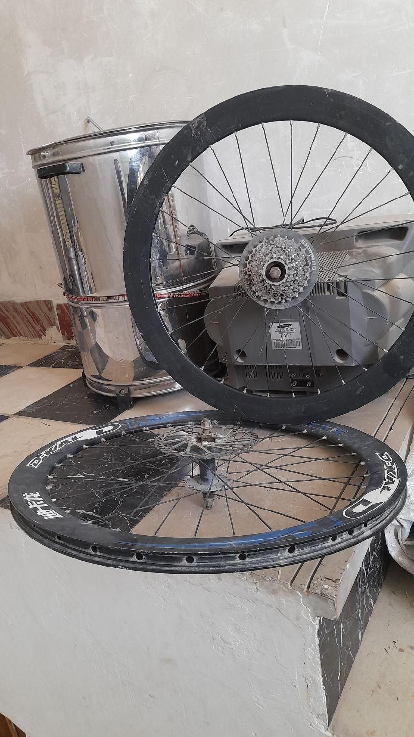 رینگ طوقه دو چرخه ۲۴ کامل با زنگر و دیسک ۲عدد|دوچرخه، اسکیت، اسکوتر|اسلامآباد غرب, |دیوار