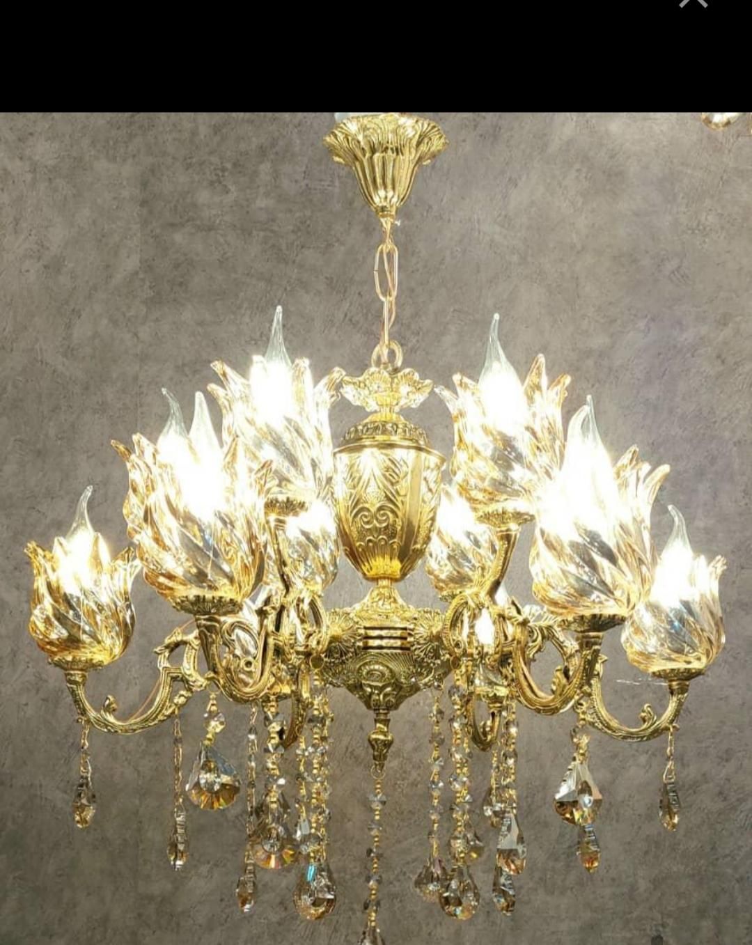 لوستر باسراهی ۱۰ لاله|لوستر و چراغ آویز|نسیم‌شهر, |دیوار