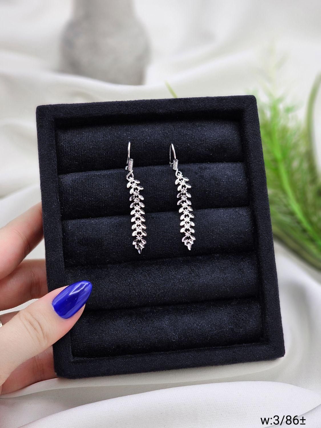 گوشواره تراش نقره ایتالیایی آویز عیار925 ایتالیا|بدلیجات|تبریز, |دیوار