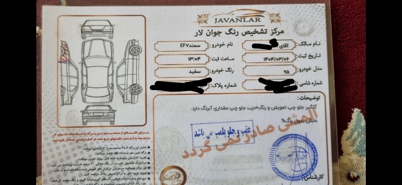 سمند LX EF7مدل ۹۵|خودرو سواری و وانت|پارس‌آباد, |دیوار