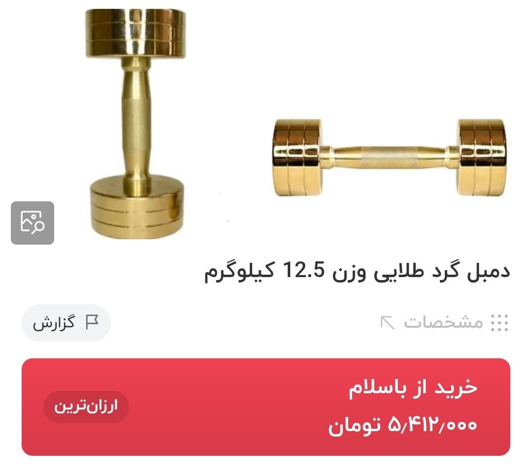 هالتر بدنسازی، دمبل گرد طلایی و متغیر|تجهیزات ورزشی|اصفهان, گورتان|دیوار