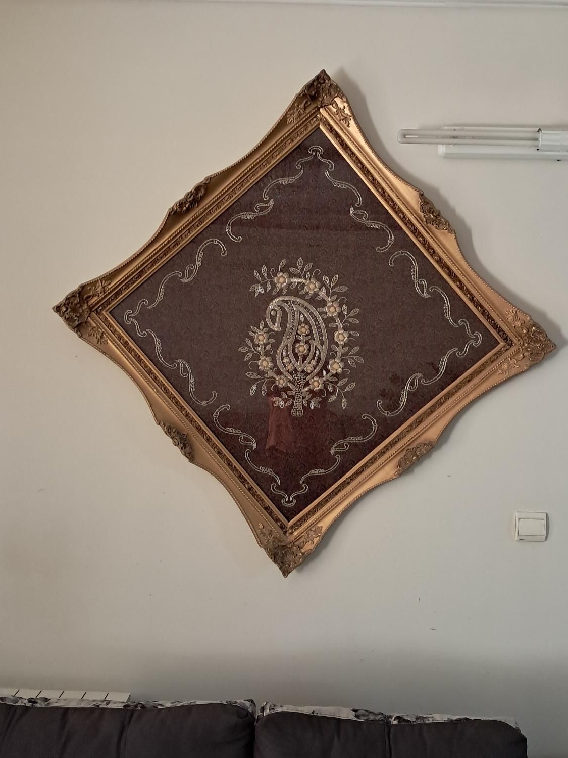 قاب ترمه و ملیله دوزی بزرگ|تابلو، نقاشی، عکس|اصفهان, عسگریه|دیوار