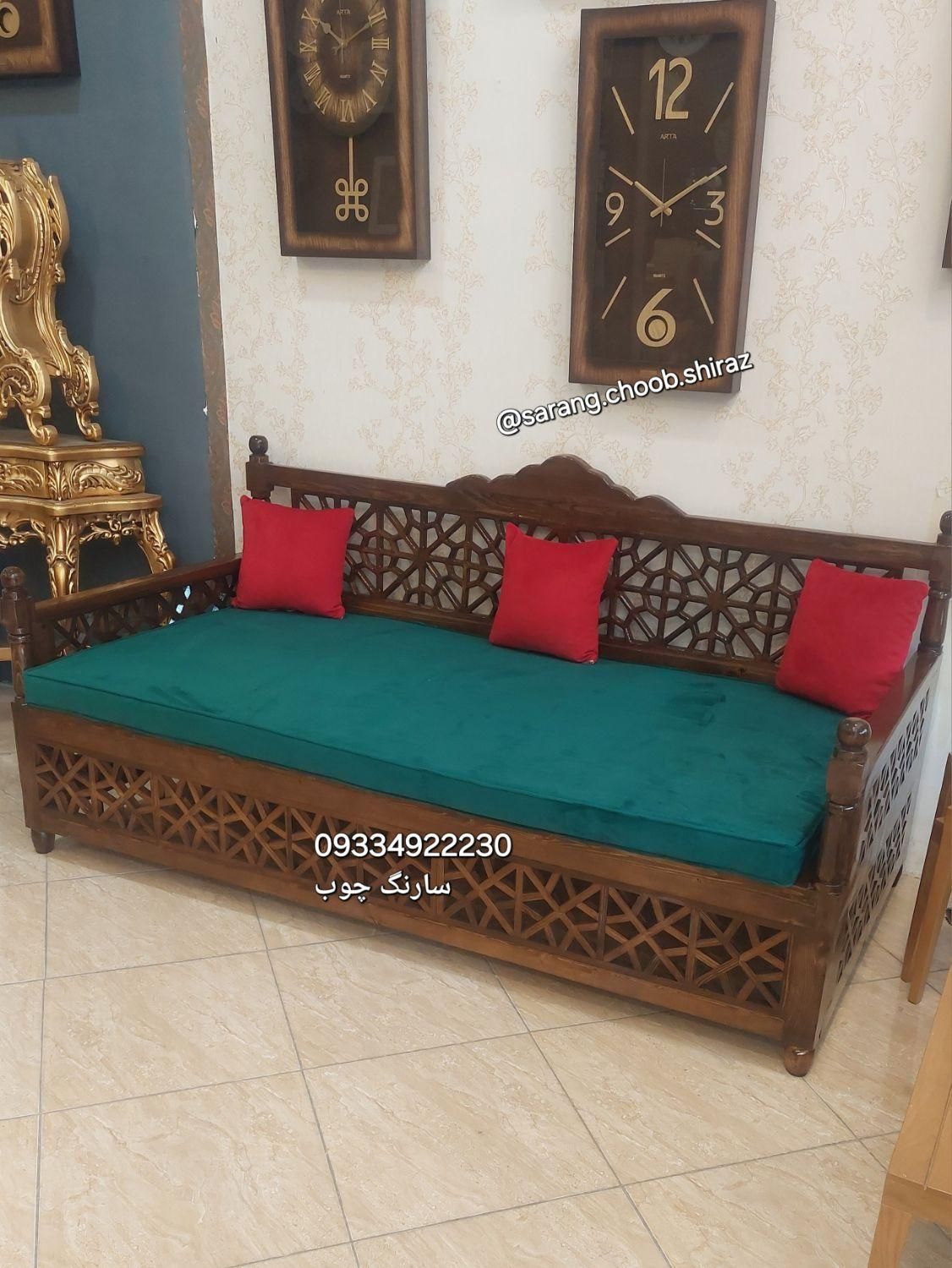 تخت و نیمکت سنتی گره چینی چوب روسی|مبلمان خانگی و میز عسلی|شیراز, عادل آباد|دیوار