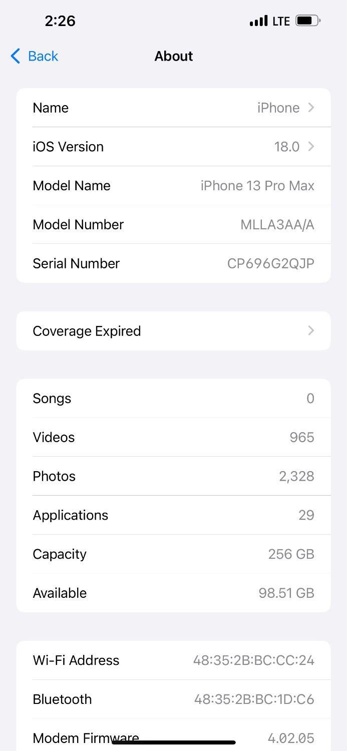 اپل iPhone 13 Pro Max با حافظهٔ ۲۵۶ گیگابایت|موبایل|میناب, |دیوار