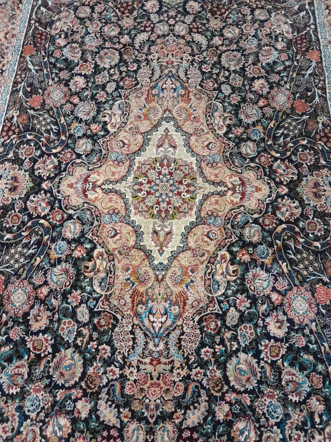 فرش ۹ متری سورمه ای دستباف گونه کاشان|فرش|تهران, نیروی هوایی (پیروزی)|دیوار