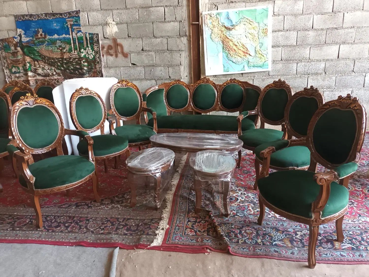مبل ناهار خوری ۱۷ نفره قاجاری طرح مسکو ۹ نفره|مبلمان خانگی و میز عسلی|تهران, خلازیر|دیوار