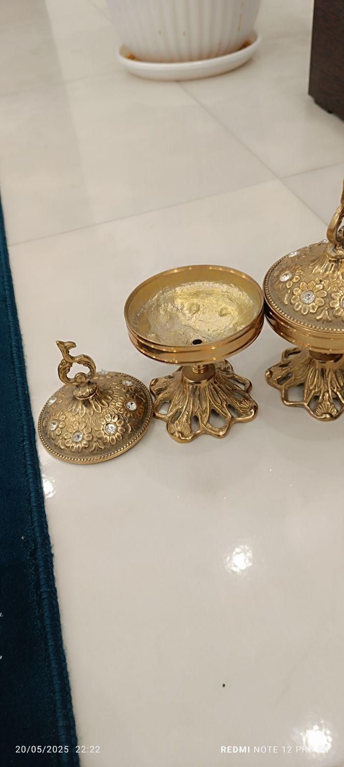قندان یا شکلات خوری برنز|ظروف سرو و پذیرایی|قم, انسجام|دیوار