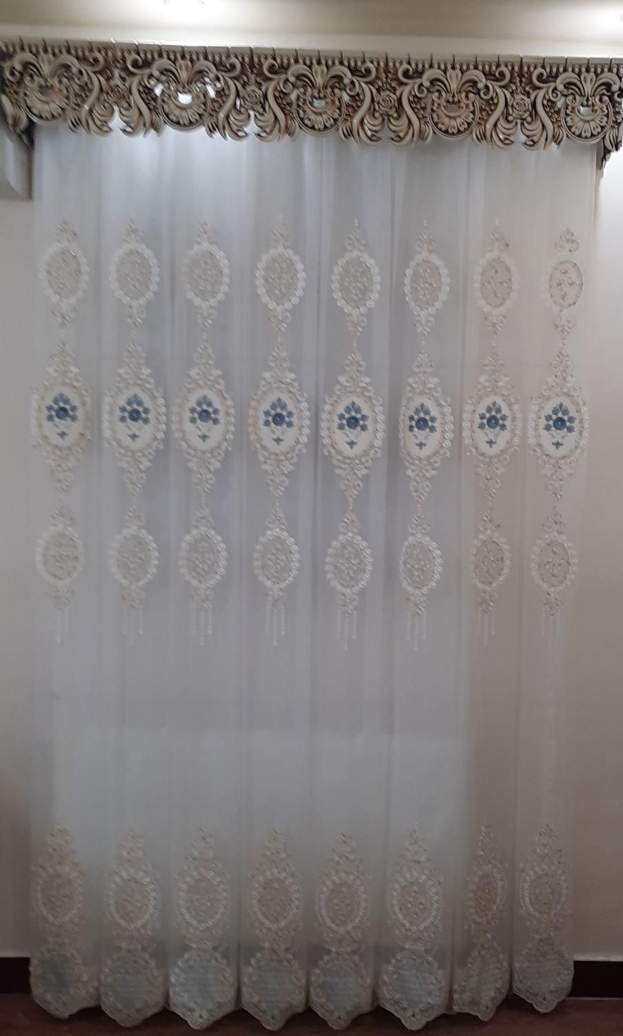 پرده توری طرح دار برجسته|پرده، رانر، رومیزی|رشت, منظریه|دیوار