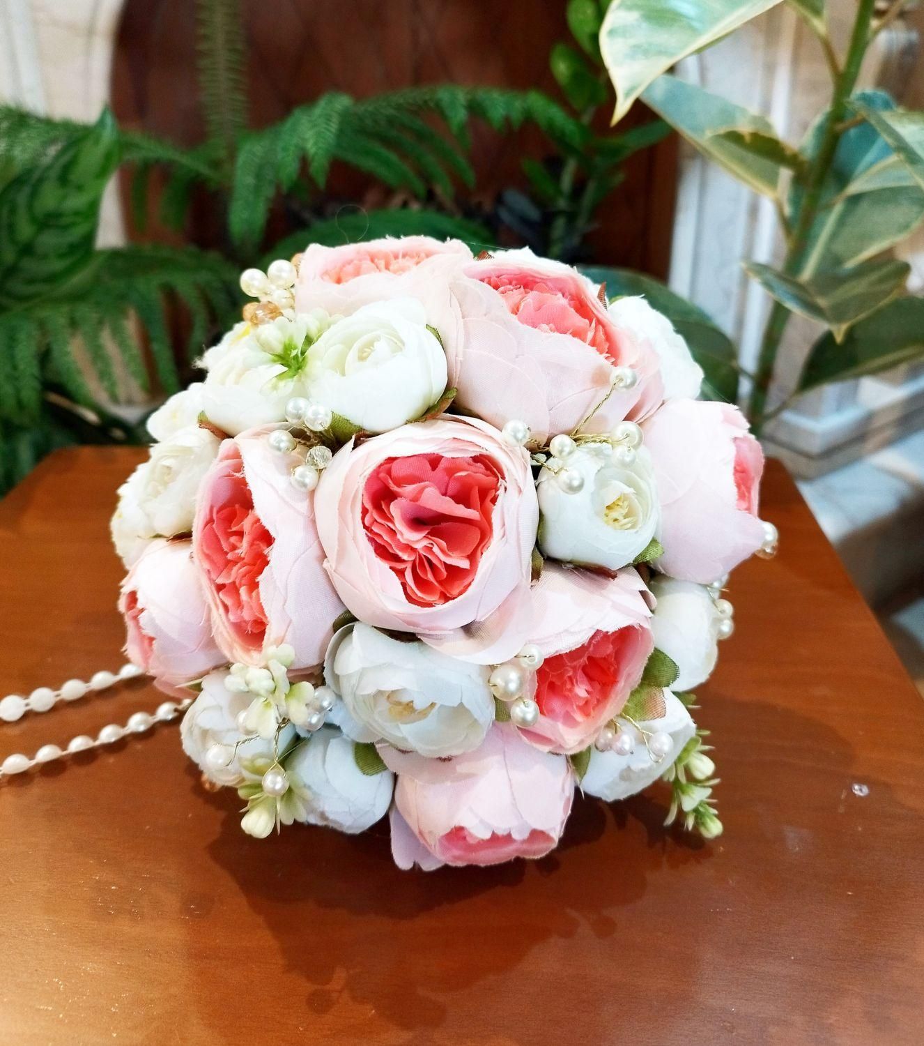 دسته گل عروس لیندا|گل مصنوعی|ری, سرتخت|دیوار