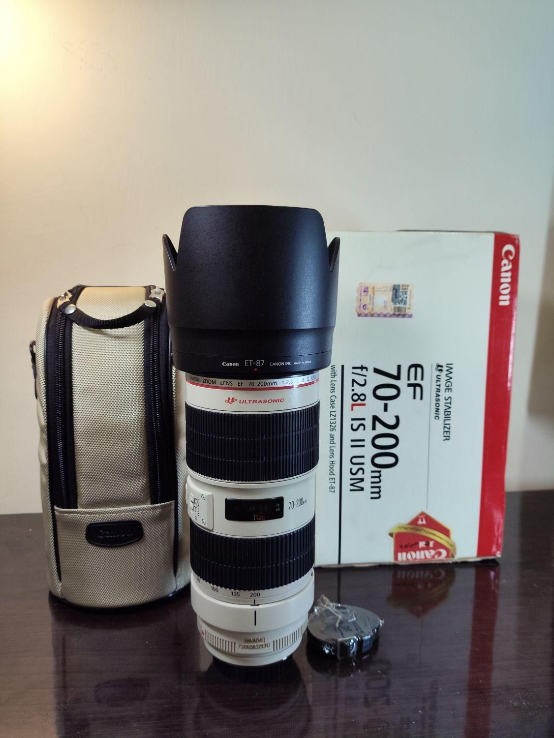 CANON EF 70-200 F2.8L IS II لنز کانن با جعبه و هود|دوربین عکاسی و فیلم‌برداری|تهران, قصر فیروزه ۱|دیوار