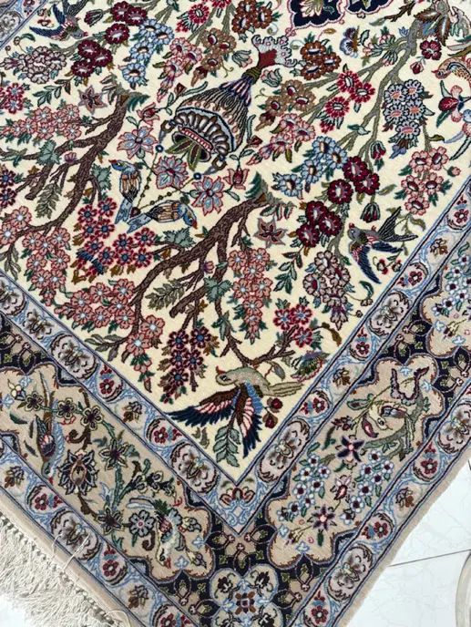 ذرع و نیم اصفهان ۱۰۰۰ خفتی گل ابریشم|فرش|اصفهان, نقش جهان|دیوار