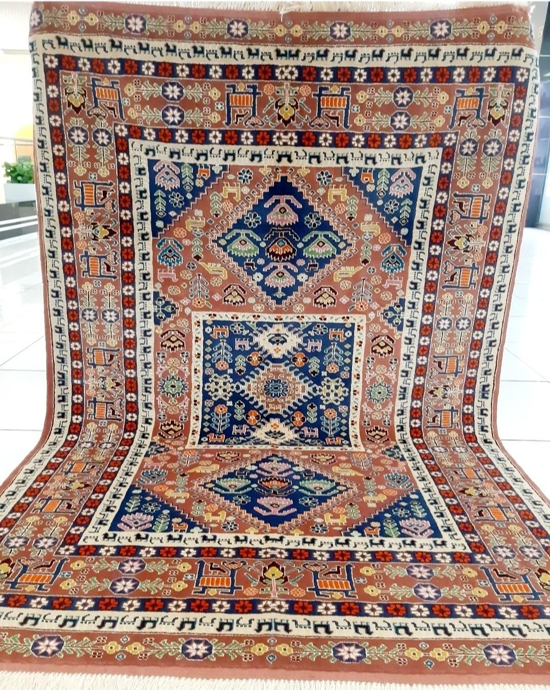 سه متری قشقایی شیراز رنگ قرمز لاکی کف ابریشم|فرش|تهران, حر|دیوار