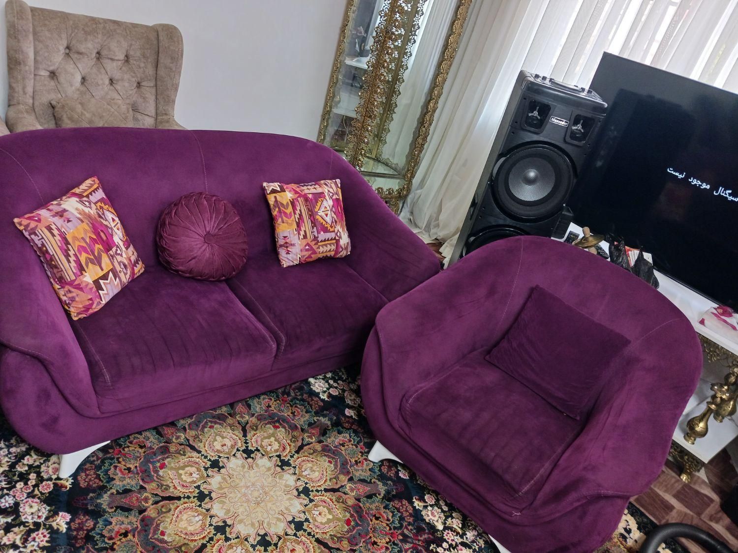 مبل راحتی ۷ نفره شرکتی با پارچه مخمل ترک|مبلمان خانگی و میز عسلی|آستانه اشرفیه, |دیوار